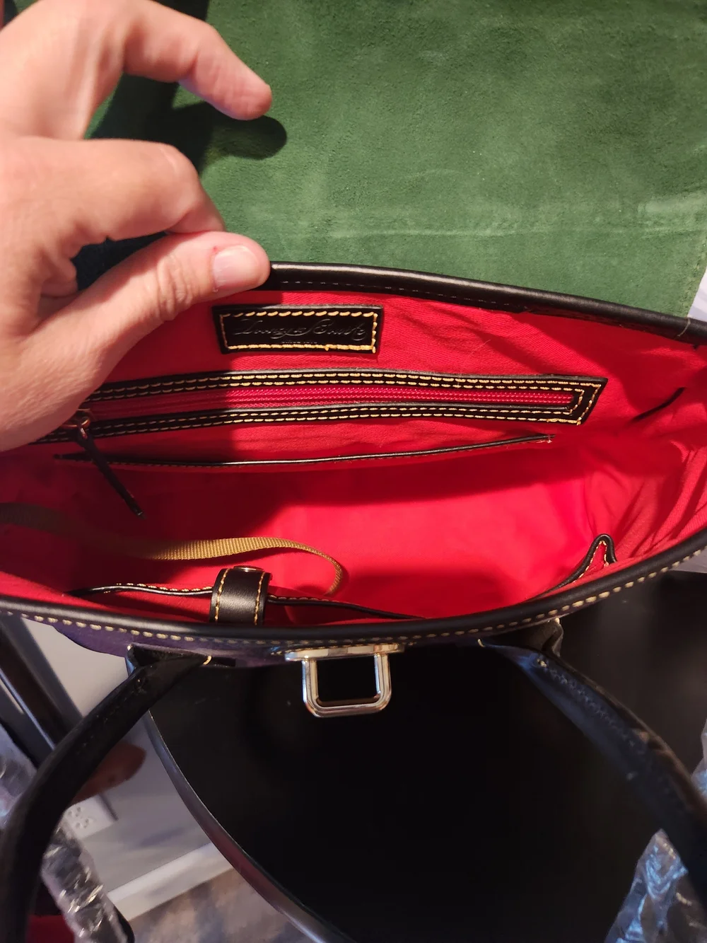 Dooney & Bourke Aubergine Large Elisa Satchel - Picture 4 of 7